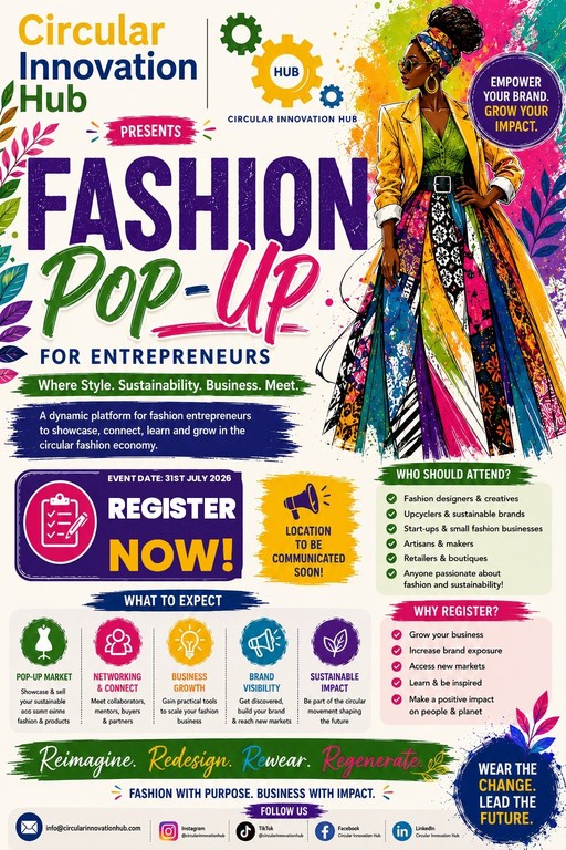 Sustainable Fashion Pop-Up by Circular Innovation Hub - Nairobi, Kenya - Poster 1