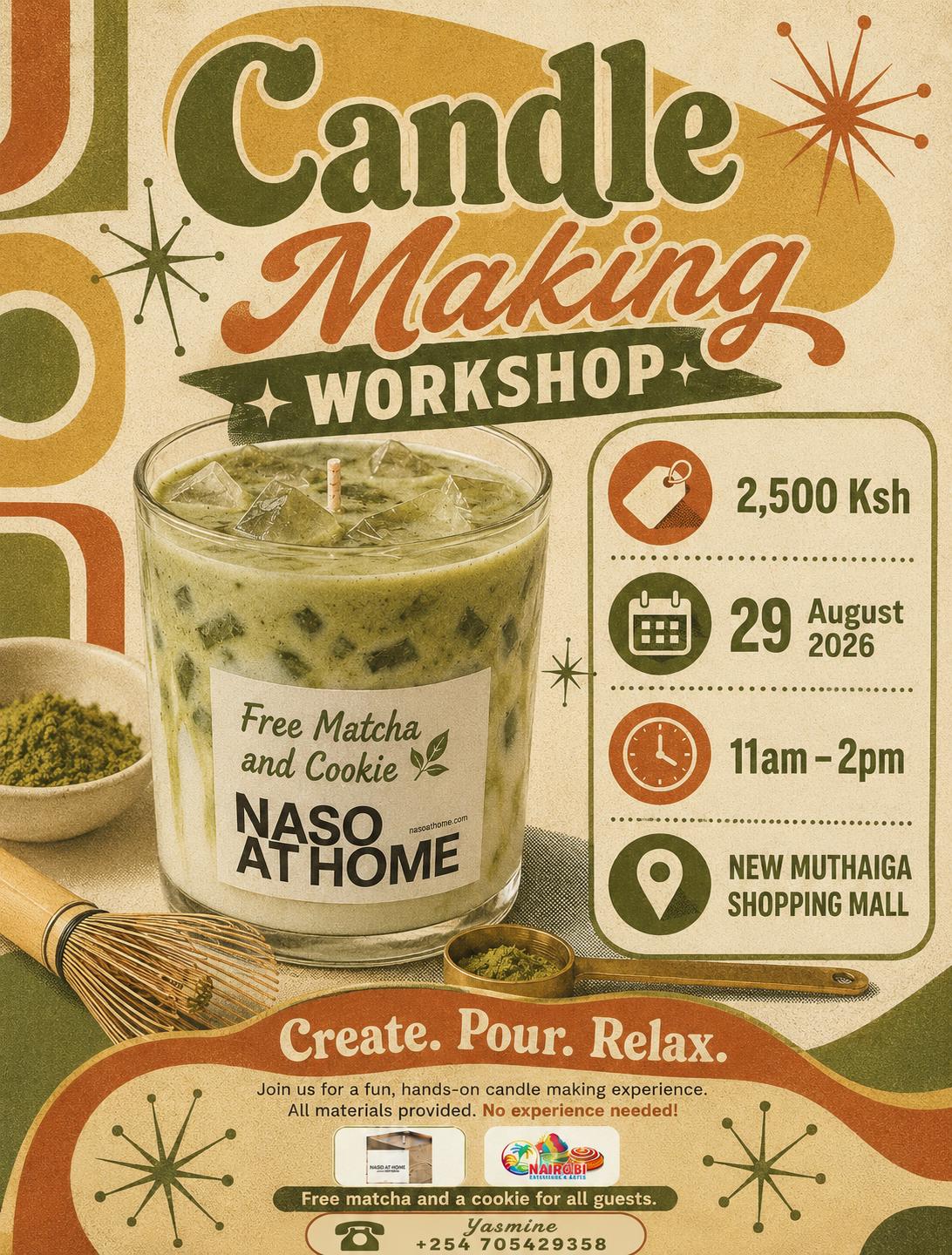 Candle Making Workshop - FREE Matcha and Cookie - Poster 1